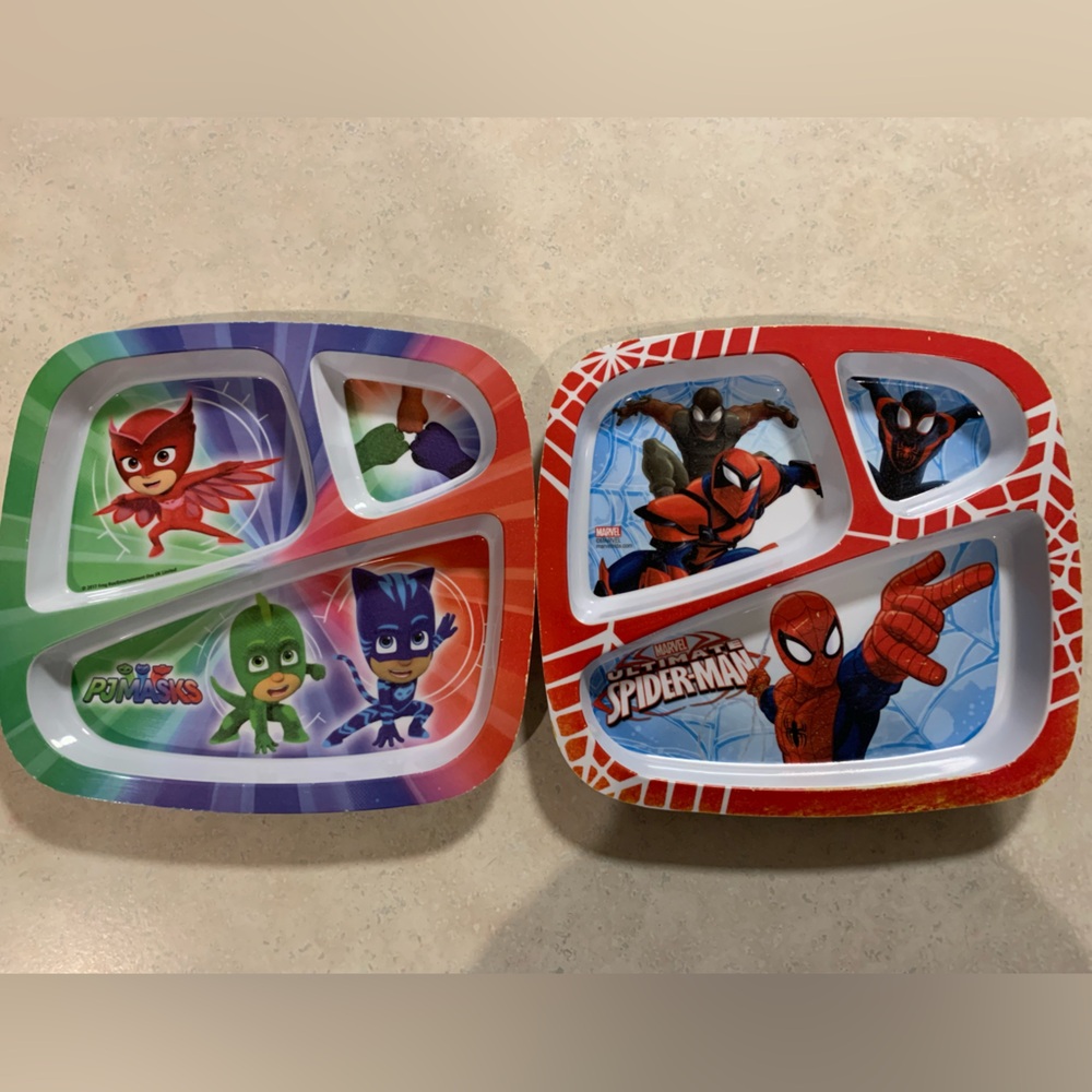 Marvel Spider-Man and PJ Masks Kids Plate Set